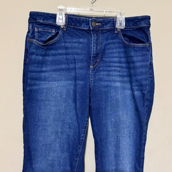 LOFT Outlet Size 14 Curvy Bootcut Jeans – Dark Wash Stretch Denim - Picture 3 of 5